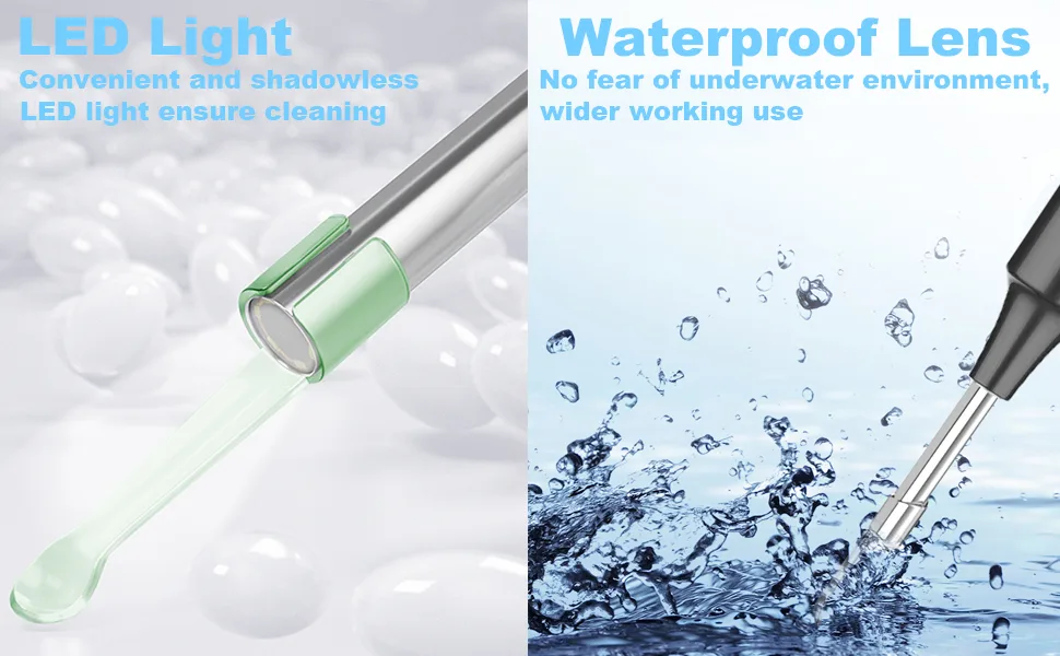 Ear Wax Removal Ear Cleaner with 3MP HD Camera Ear Wax Removal Tool 1080P Otoscope with Light - Ear Cleaning for iOS & Android (Black) - Ear Wax Removal Tool Camera