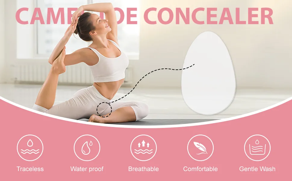 Camel Toe Concealer | Seamless Camel Toe Cover Guard to Hide Feminine Lines | Invisible Reusable Adhesive Silicone Pads (Transparent L) - Camel Toe Concealer
