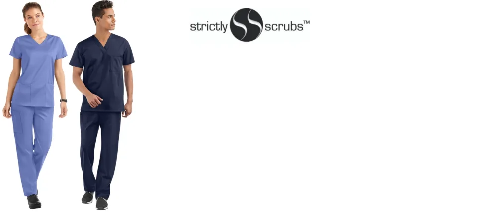Strictly Scrubs Active Stretch Men's 2 Pocket V-Neck Scrub Top (S-2X 6 Colors)  Durable Stretch Medical Scrub Uniform Medium Pewter - Strictly Scrubs Medical Uniforms and Scrub Apparel