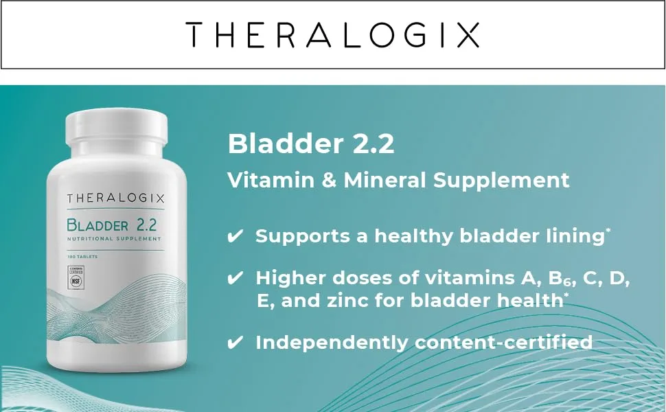 Theralogix Bladder 2.2 Multivitamin & Mineral Supplement | Supports a Healthy Bladder Lining | 90 Day Supply | Manufactured in The USA - Vitamin and Mineral supplement