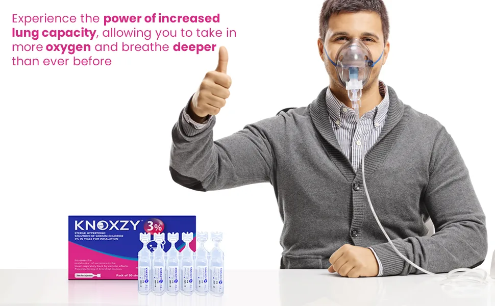 KNOXZY Hypertonic Saline Inhalation Solution 3%. Inhalation Solution for Adults & Children. Box Contains 30 Single dose vials of 4ml. - Saline solution for Nebulizer