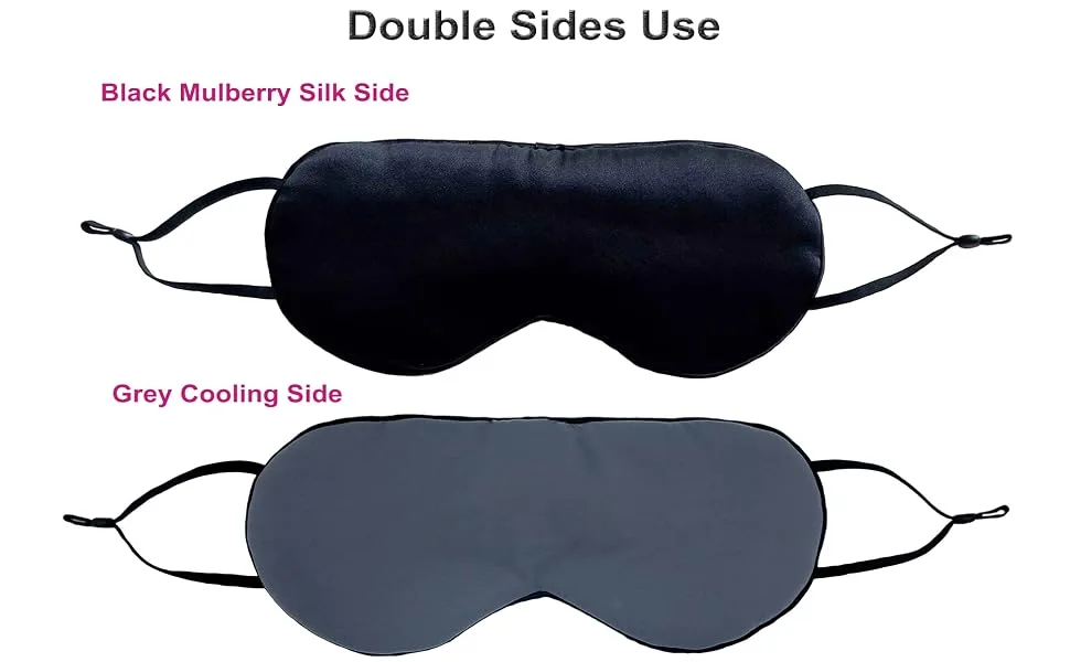 JCZANXI Silk Sleep Mask Double Sided Use Sleeping Eye Masks with Elastic Ear Loops Super Soft and Comfortable Eye Mask for Sleeping - silk sleep mask