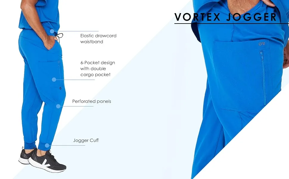 BARCO One Vortex Scrub Jogger for Men - Elastic Waist Eco-Friendly Fabric Anti-Wrinkle 4-Way Stretch Men's Scrub Pant Steel Medium - product information 3