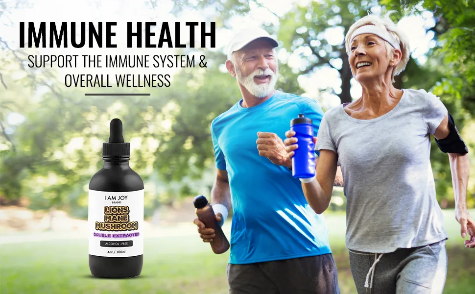 I Am Joy: Lions Mane Mushroom Liquid Extract (Alcohol Free) Double Extraction - Pure High Concentration Organic Tincture 4oz 100ml - lions mane