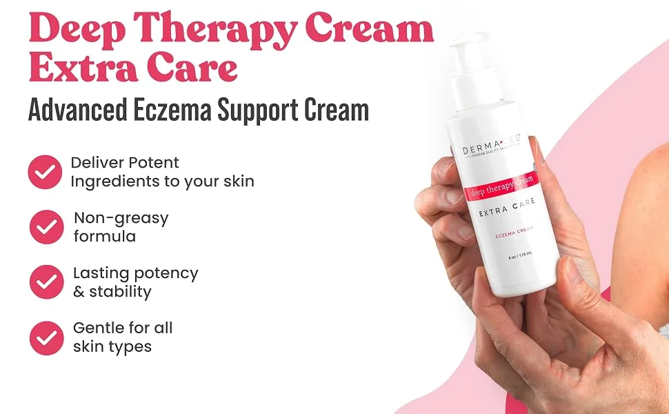 Deep Therapy Cream EC for Fast Eczema and Psoriasis Support - Unscented - Colloidal Oatmeal Jojoba Oil Licorice Beeswax and More - Deep Therapy Cream