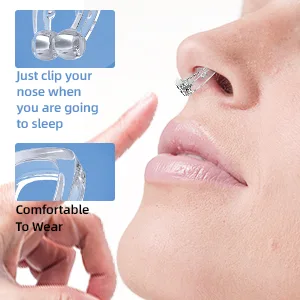 Snoring Solution Snore Stopper Comfortable Sleep Contains 2 Magnetic Nose Clips 4 Nose Dilators Silicone Nose Clips (White) - clip