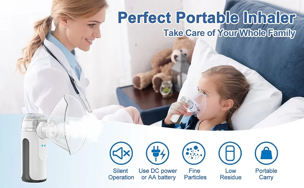 Portable Nebulizer - Handheld Nebulizer for Cough Personal Cool Mist Steam Inhaler for Kids and Adult with 1 Set Accessories - nebulizer