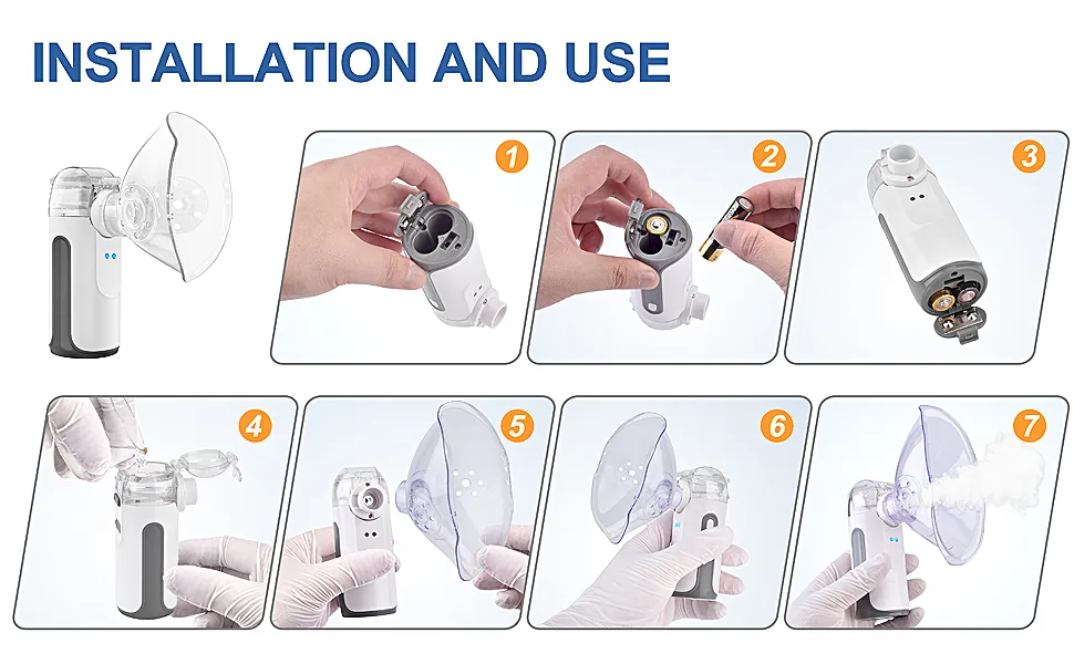 Portable Nebulizer - Handheld Nebulizer for Cough Personal Cool Mist Steam Inhaler for Kids and Adult with 1 Set Accessories - nebulizer