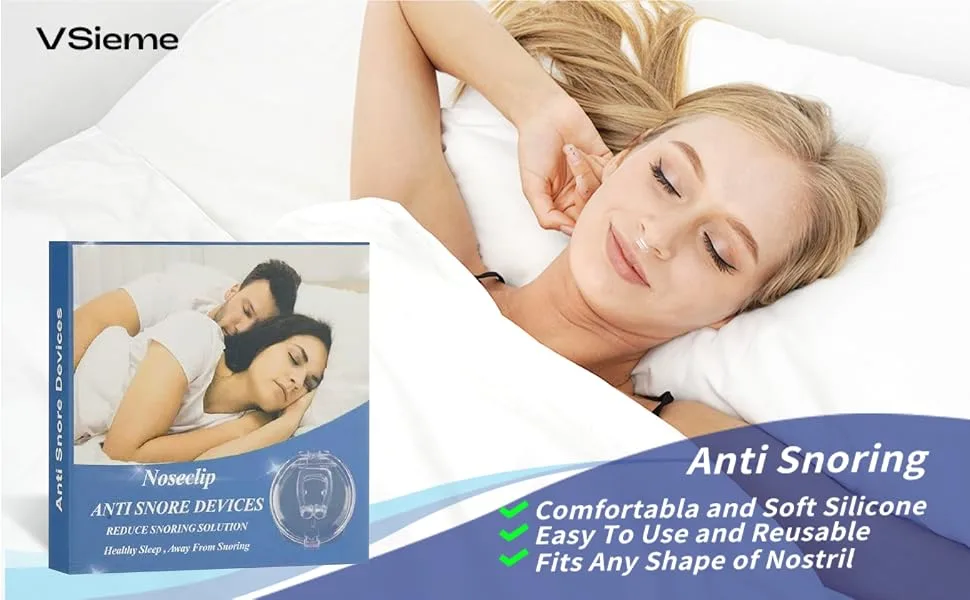 Snore Stopper Anti Snoring Devices Silicone Magnetic Anti Snoring Nose Clip Help Stop Snoring Quieter Restful Sleep (Blue) - product information 1