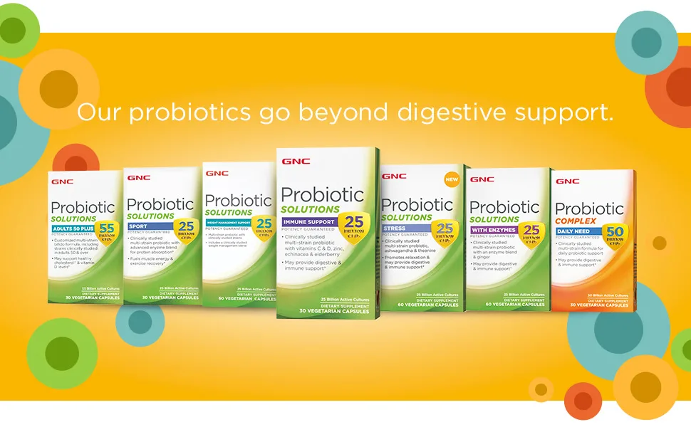 GNC Probiotic Solutions Immune Support with 25 Billion CFUs | Provides Digestive & Immune Support Vegetarian | 30 Capsules - Main