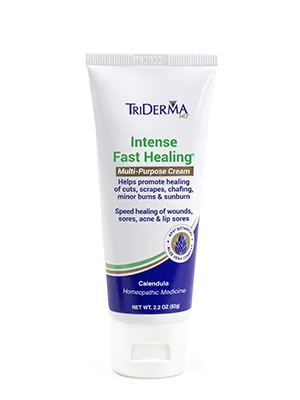 TriDerma Intense Fast Healing Multi-Purpose Cream for Cuts Scrapes Sores Chafing Minor Burns and Sunburn (2.2 oz Tube) - Intense Fast Healing