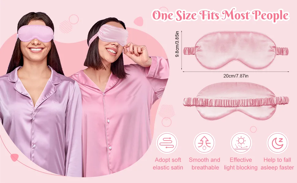 Coume 16 Pieces Silk Sleep Mask Eye Coverings for Sleeping Smooth Soft Eye Covers Mask about 20 x 9.2 cm/ 7.87 x 3.62 Inch - product information 6
