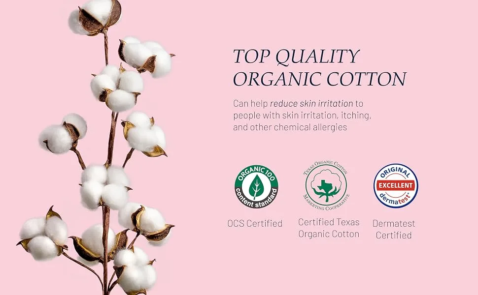 OCBON Pantyliner Long - Ultra Thin 100% Organic Cotton Topsheet Panty Liners - Unscented Non-GMO Chemical-Free (36pcs) - OCBON