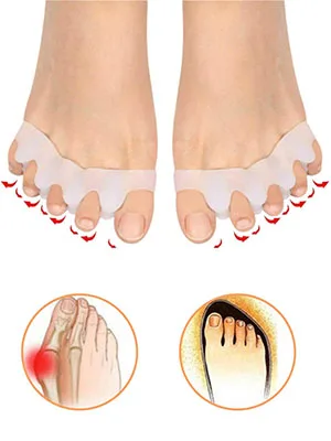 ERINSHOP Toe Separator for Overlapping Silicone Correct Bunion Hammer Finger Straighteners Spacer Alignment (Beige) - ERINSHOP Toe Separator for Overlapping