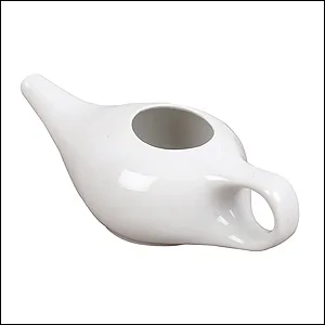 SoulGenie Classico Leak Proof Durable Ceramic Neti Pot - Comfortable Grip - Microwave and Dishwasher Friendly - White - first slide