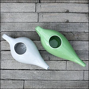 SoulGenie Classico Leak Proof Durable Ceramic Neti Pot - Comfortable Grip - Microwave and Dishwasher Friendly - White - forth slide
