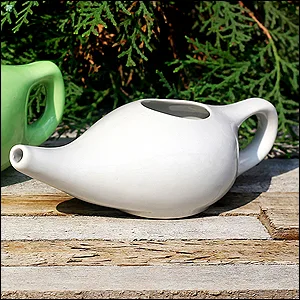 SoulGenie Classico Leak Proof Durable Ceramic Neti Pot - Comfortable Grip - Microwave and Dishwasher Friendly - White - third slide