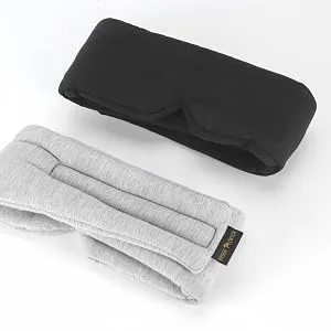 Hygge & Cwtch Full Wrap Sleeping Eye Mask | Light Blocking Sound Muffling Soft Cotton Unisex Blindfold (Heather Gray) - hygge & cwtch full wrap sleeping eye mask