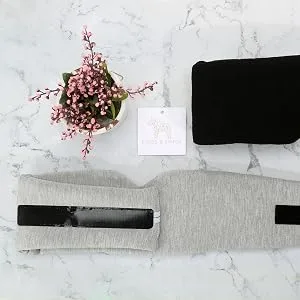 Hygge & Cwtch Full Wrap Sleeping Eye Mask | Light Blocking Sound Muffling Soft Cotton Unisex Blindfold (Heather Gray) - hygge & cwtch full wrap sleeping eye mask