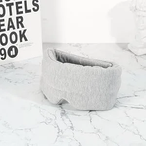 Hygge & Cwtch Full Wrap Sleeping Eye Mask | Light Blocking Sound Muffling Soft Cotton Unisex Blindfold (Heather Gray) - hygge & cwtch full wrap sleeping eye mask