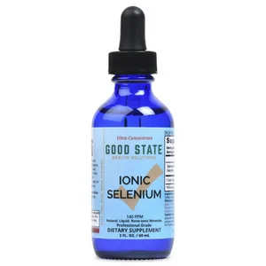 (Glass Bottle) Good State Liquid Ionic Selenium Ultra Concentrate (10 Drops Equals 70 mcg - 100 Servings per Bottle) - Good State Selenium 2 fl oz glass bottle