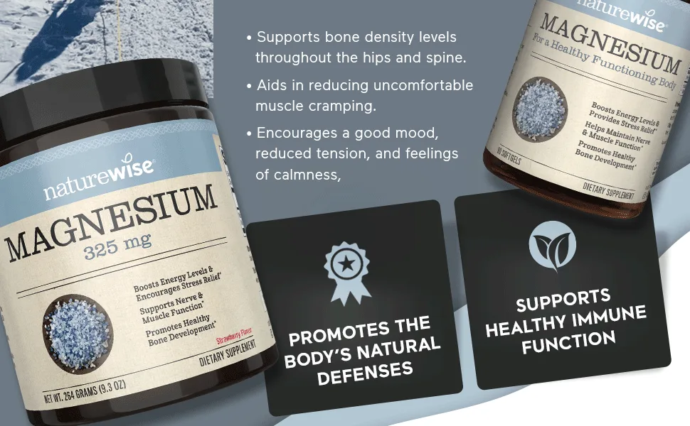 NatureWise Naturewise Magnesium Powder for Nerve & Energy Support from Magnesium Citrate (2+ Month Supply) 264 Gram - product information 4