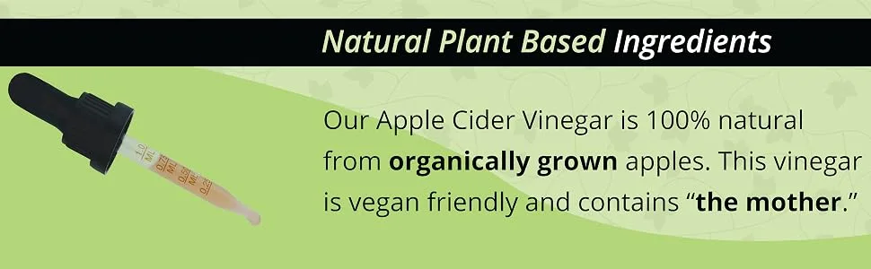 Greenive ACV Drops Apple Cider Vinegar Tincture with The Mother Weight Management Digestive Support and More - Apple Cider Vinegar Ingredients