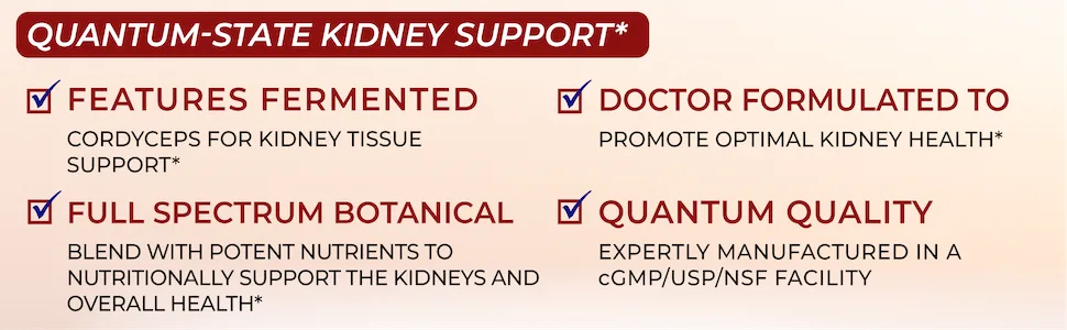 Quantum Kidney Support Quantum-State Kidney Support* Featuring Fermented Cordyceps - 60 Plant-Based Capsules - Quantum Kidney Support