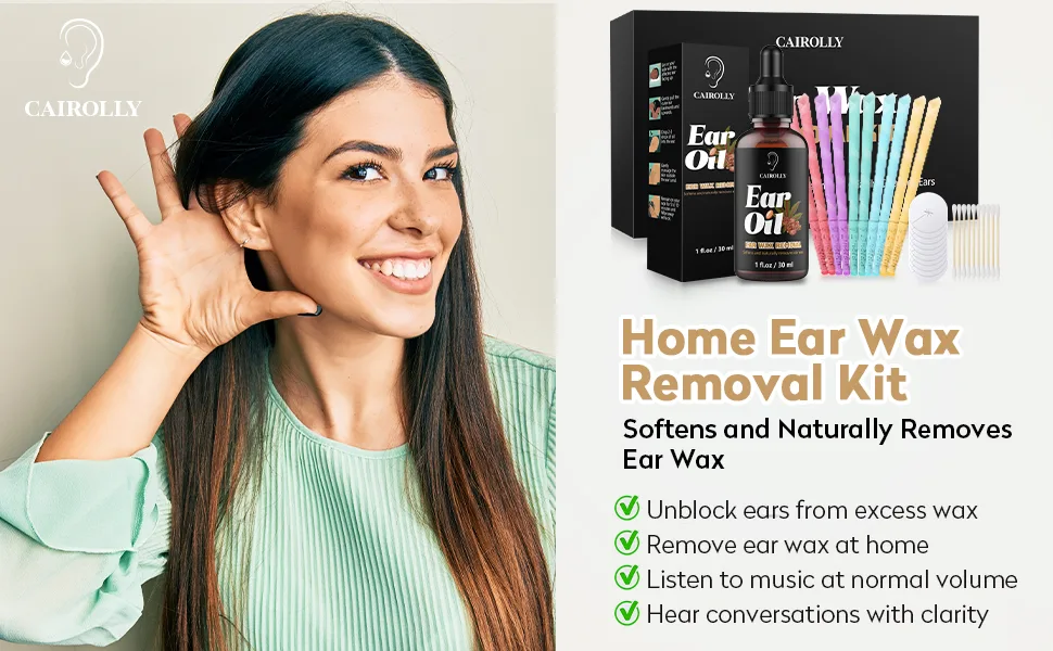 CAIROLLY Ear Wax Removal Kit Ear Candles Wax Removal Earwax Removal Tool Ear Cleaning Kit for Home Use Black - product information 1
