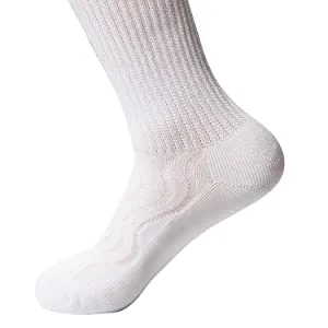 +MD 6 Pairs Non-Binding Men's Cushioned Moisture Wicking Bamboo Diabetic Crew Dress Socks 13-15 3Black/3White - MD17181