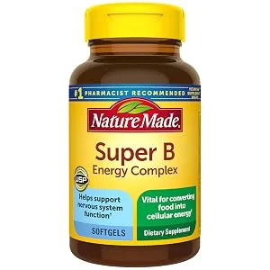 Nature Made Super B Energy Complex Dietary Supplement for Nervous System Support 60 Softgels 60 Day Supply - Nature Made Super B Energy Complex Softgels