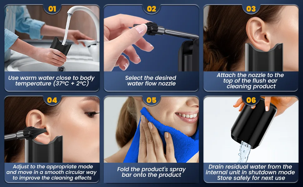 Ear Wax Removal - Ear Cleaner - EarCleaning Kit - Ear Irrigation Flushing System- Ear Wax Removal Tool Black - Ear Wax Removal