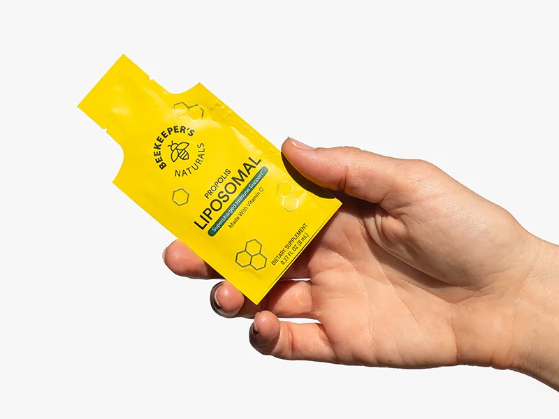 Beekeeper's Naturals Liposomal Vitamin C + Propolis Effective Bio-Available Immune Support Delivery 12 Ct - Immune Support + Muscle Recovery