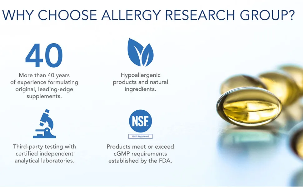Allergy Research Group - Pure Vitamin C - Ascorbic Acid Immune and Mood Support - 100 Vegetarian Capsules - Why Choose Allergy Research Group?