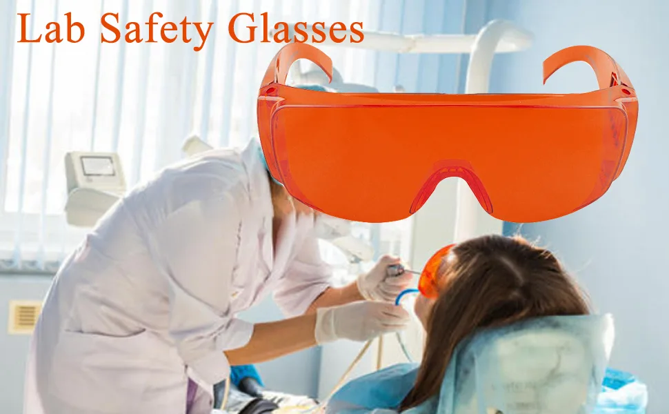 Vinmax Dental Lab Safety Glasses Goggle Glasses Anti-Fog Glasses Protective Eye for Curing Light Whitening - glasses