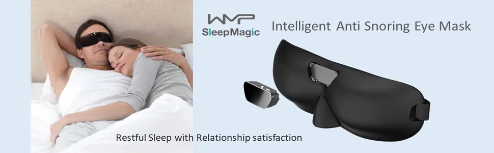 SleepMagic Intelligent Anti-Snoring Eye Mask Snore Stopper Smartphone App for Sleep Quality Monitoring - Restful sleep