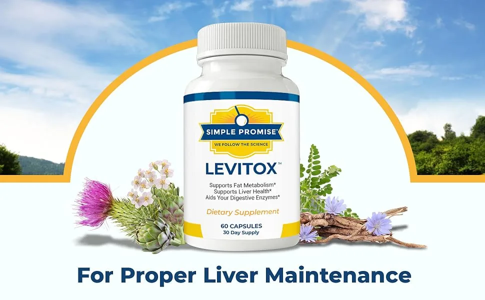 Simple Promise - Levitox - Groundbreaking Weight and Liver Support - Aids Digestive Enzymes 60 Capsules - Simple Promise