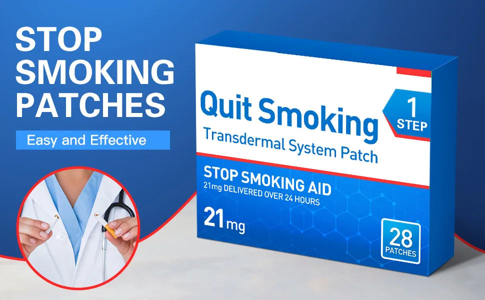 Quit Smoking Aid Patches Step 1 28 Patches  Easy and Effective to Stop Smoking Patch 21mg 4-Week Kit - STOP SMOKING PATCHES