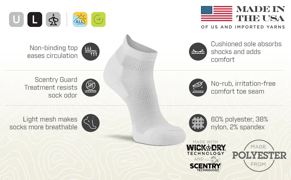 Fox River Non-Binding Socks for Men and Women with Moisture-Wicking Fabric Eases Circulation 16 White - 4271_4