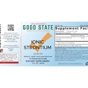 Good State Liquid Ionic Strontium Ultra Concentrate (10 drops equals 30 mg - 100 servings per bottle) - 140 A+