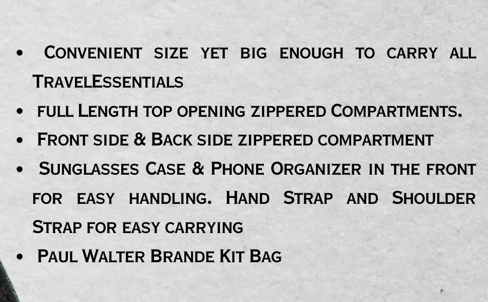 Paul Walter Genuine Leather Black Crossbody Shoulder Bag for Unisex/Travel kit Handbag Messenger Bag - Easy to Carry