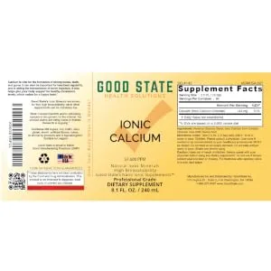 Good State Liquid Ionic Calcium (96 servings at 144 mg elemental plus 2 mg fulvic acid - 8 fl oz) - 145 A+