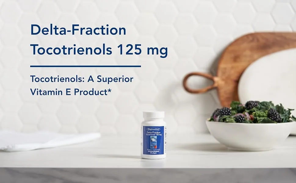 Allergy Research Group - Delta-Fraction Tocotrienols 125 mg - Vitamin E Heart/Brain - 90 Softgels - Delta-Fraction Tocotrienols