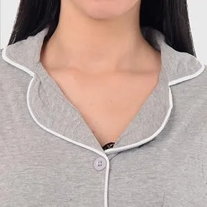 USBD Post Mastectomy Surgery Recovery Shirt Lapel Collar Camisole with Drain Pockets Large Black - Lapel Collar