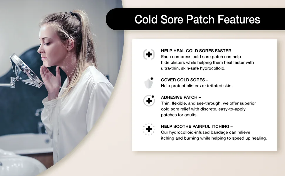 SMARTMED Cold Sore Treatment Patch Duo - Large Ultra Thin 15mm & Original Thin 12mm 60 Patches - smartmed smart cold sore patch