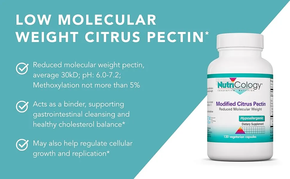 Nutricology Modified Citrus Pectin - Low Molecular Weight Cleansing - 120 Vegetarian Capsules - Nutricology 52060