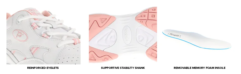 Propet Stability Walker Medicare/HCPCS Code  A5500 Diabetic Shoe White/Light Blue 9.5 X (2E) - Propét Women