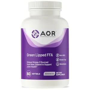 AOR Green Lipped FFA Natural Supplement to Support Joint Health 30 Servings (60 Softgels) - AOR08228