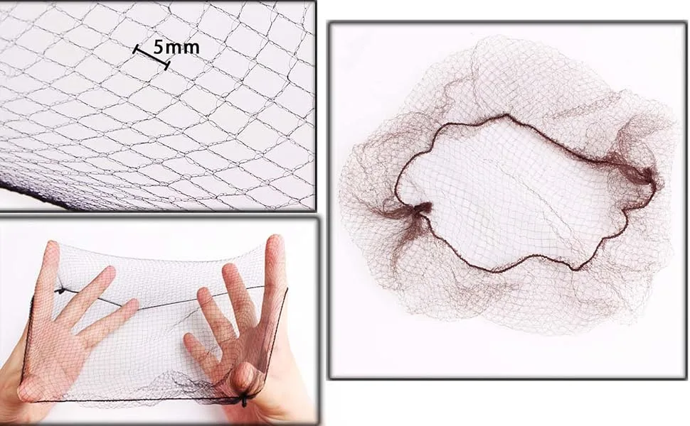 40 Pieces Coffee 50cm Invisible Hair Net Elastic Mesh Hair Bun Nets Bun Cover For Gym Ballet - product information 1