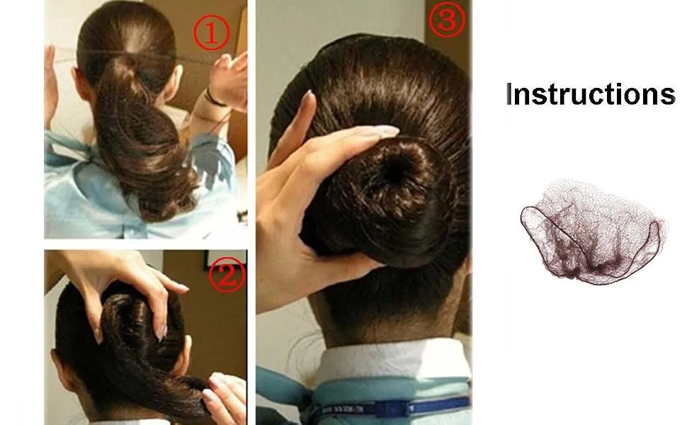 40 Pieces Coffee 50cm Invisible Hair Net Elastic Mesh Hair Bun Nets Bun Cover For Gym Ballet - product information 2